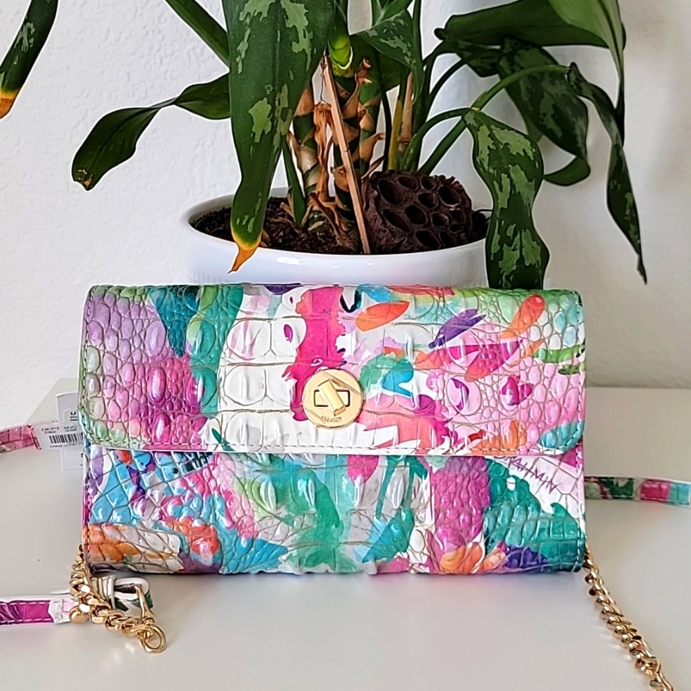 🌹NWT BRAHMIN POLINA  Daylily  Melbourne Crossbody Genuine Leather